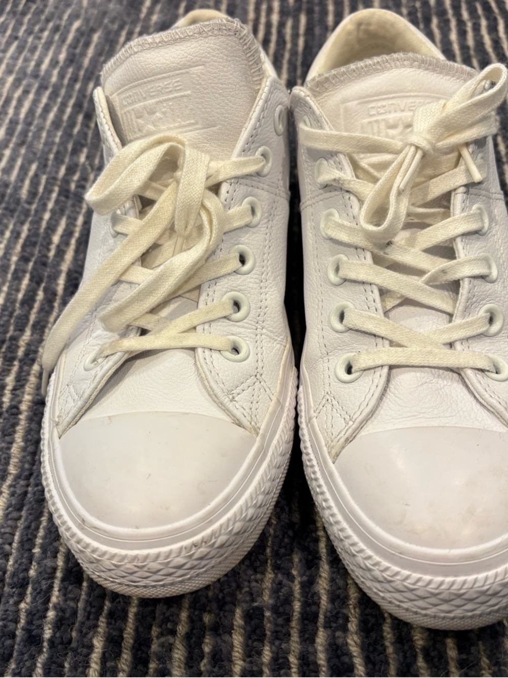 All Star Converse White Low-Top Leather Sneakers